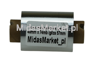 Taśma żywiczna 40x74/57 (40mm x 74mb gilza 57mm) termotransferowa kalka folia barwiąca ribbon resin żywica