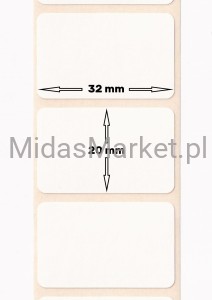 Etykiety termiczne 32x20/2500 białe