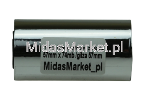 Taśma żywiczna 57x74/57 odpowiednik zamiennik taśmy hermal transfer ribbon, Zebra, 5095, resin, Roll-width: 56.9 mm, Core-width: 58 mm, Core: 12.7 mm, Length: 74 m, Ink side: Outside, Printhead: Flat-Head, Colour: Black  05095ZD25707