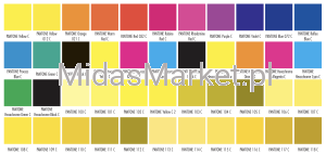 Etykiety termotransferowe KOLOROWE 80x50  (pakiet 50 tys. etykiet/ 50 rolek jeden kolor APLA do wyboru z palety PANTONE 