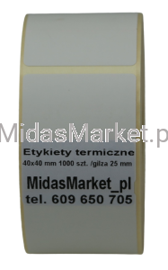 Etykiety termiczne 40x40 mm 1000 etykiet