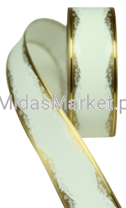 SZARFA WSTĄŻKA WSTĘGA  SYNTETYCZNA ŻAŁOBNA 50 mm x  45,72 mb  do zadruku w drukarkach  kodów 