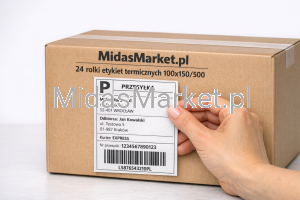 Samoprzylepne etykiety kurierskie 100x150/500 do drukarek Zebra TSC GODEX SATO ARGOX HURT-1 (24 rolki)