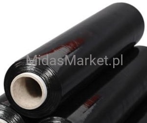 17 x folia strecz stretch czarna elastyczna cicha mocna szerokość 500mm, grubość 23µm/ 1,5 kg netto SAMA FOLIA ok.142 mb (bez oszustw)  brutto 1,7kg brutto 